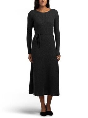 ELIE TAHARI cashmere long sleeve scoop neck flare belted dress, Size XL